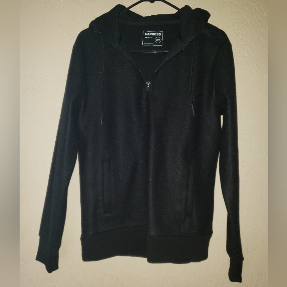Express Dressy Black Zip Up Sweater